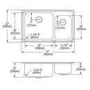 Elkay Lustrous Satin 30-3/4 x 18-1/2 in. No Hole Stainless Steel Double Bowl Undermount Kitchen Sink 