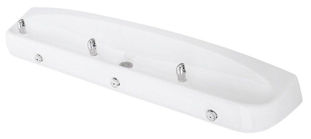 Haws&reg; White 3-Bubbler Cast Iron Wall Mount Drinking Fountain 