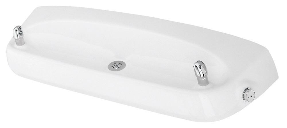 Haws&reg; White Cast Iron Wall Mount Double Bubbler Drinking Fountain 