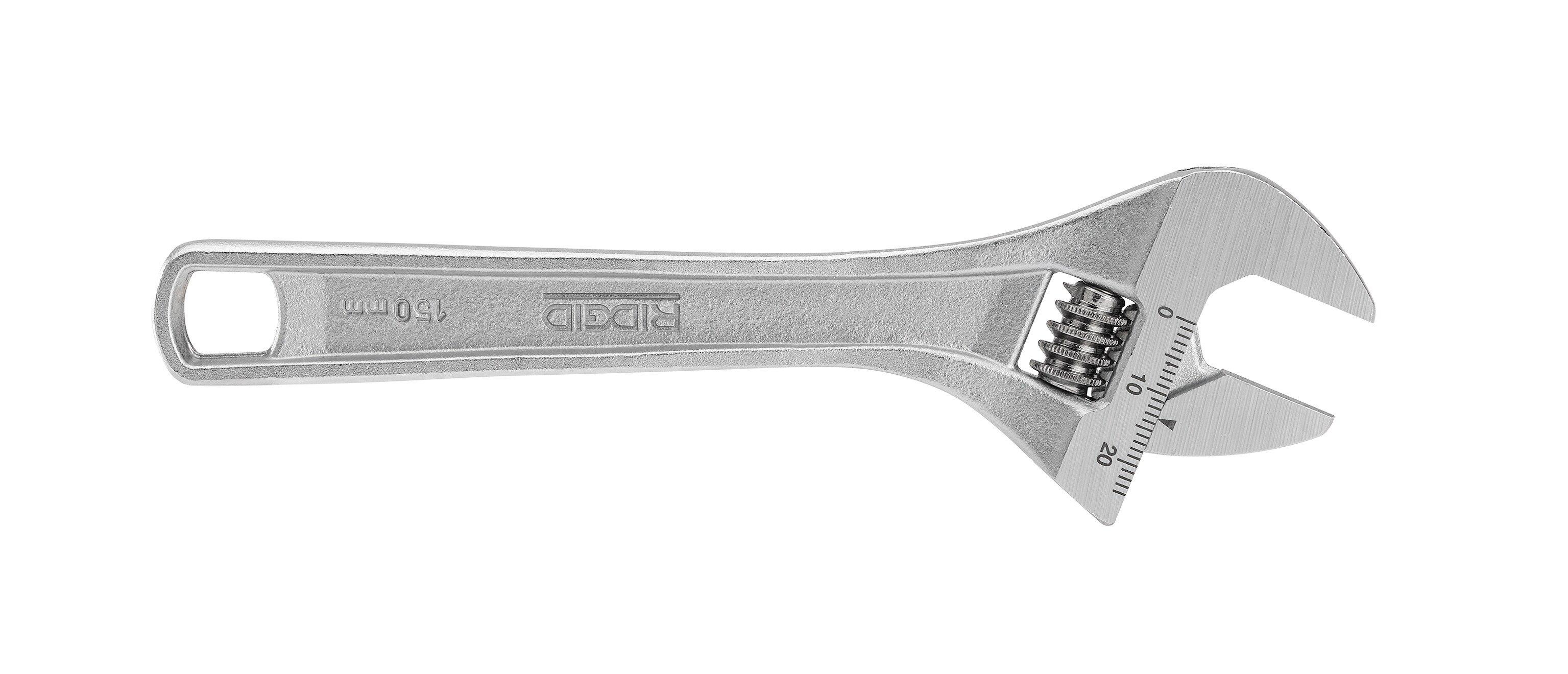 RIDGID Chrome Plated Steel Adjustable Wrench 