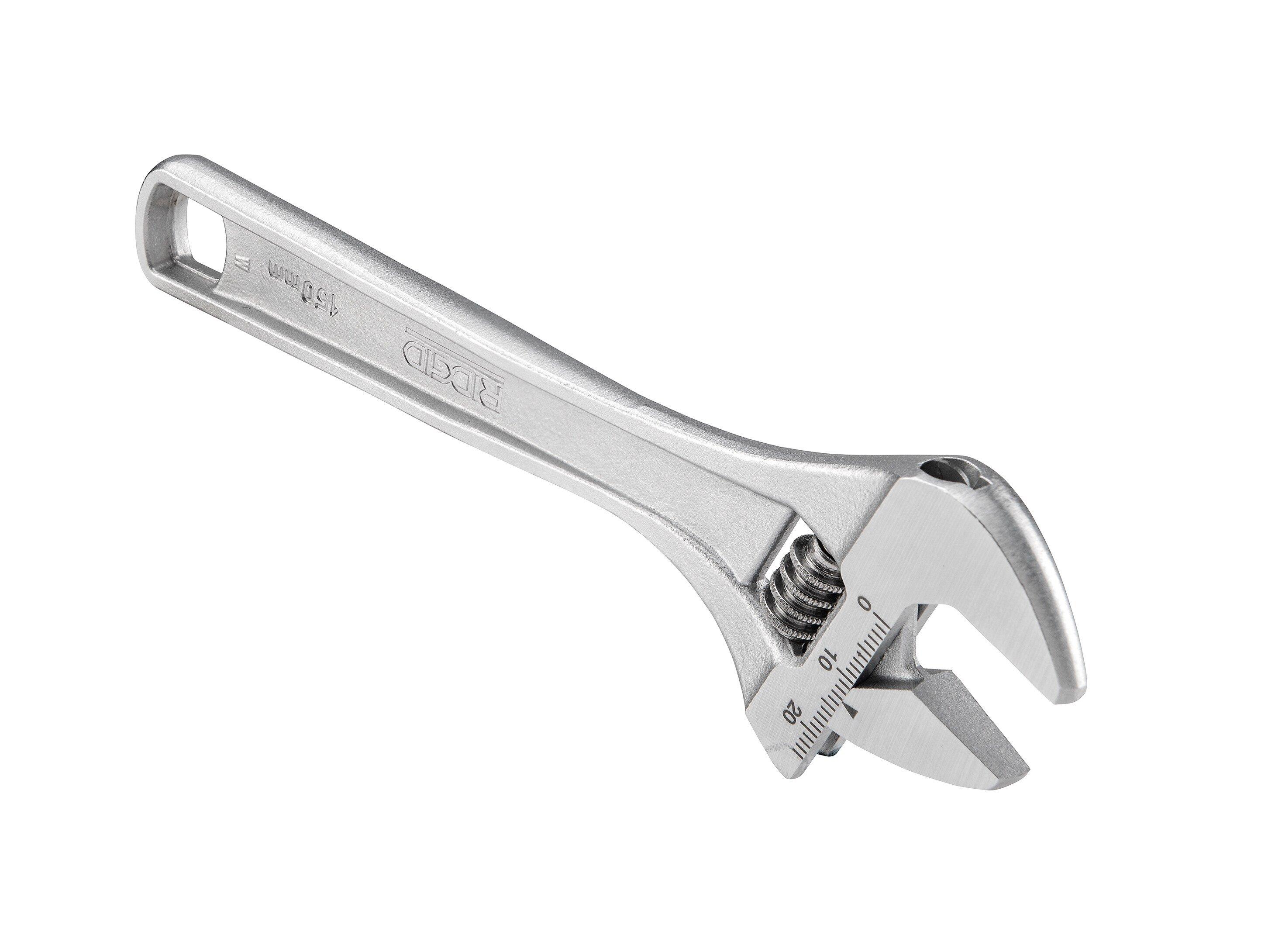 RIDGID Chrome Plated Steel Adjustable Wrench 