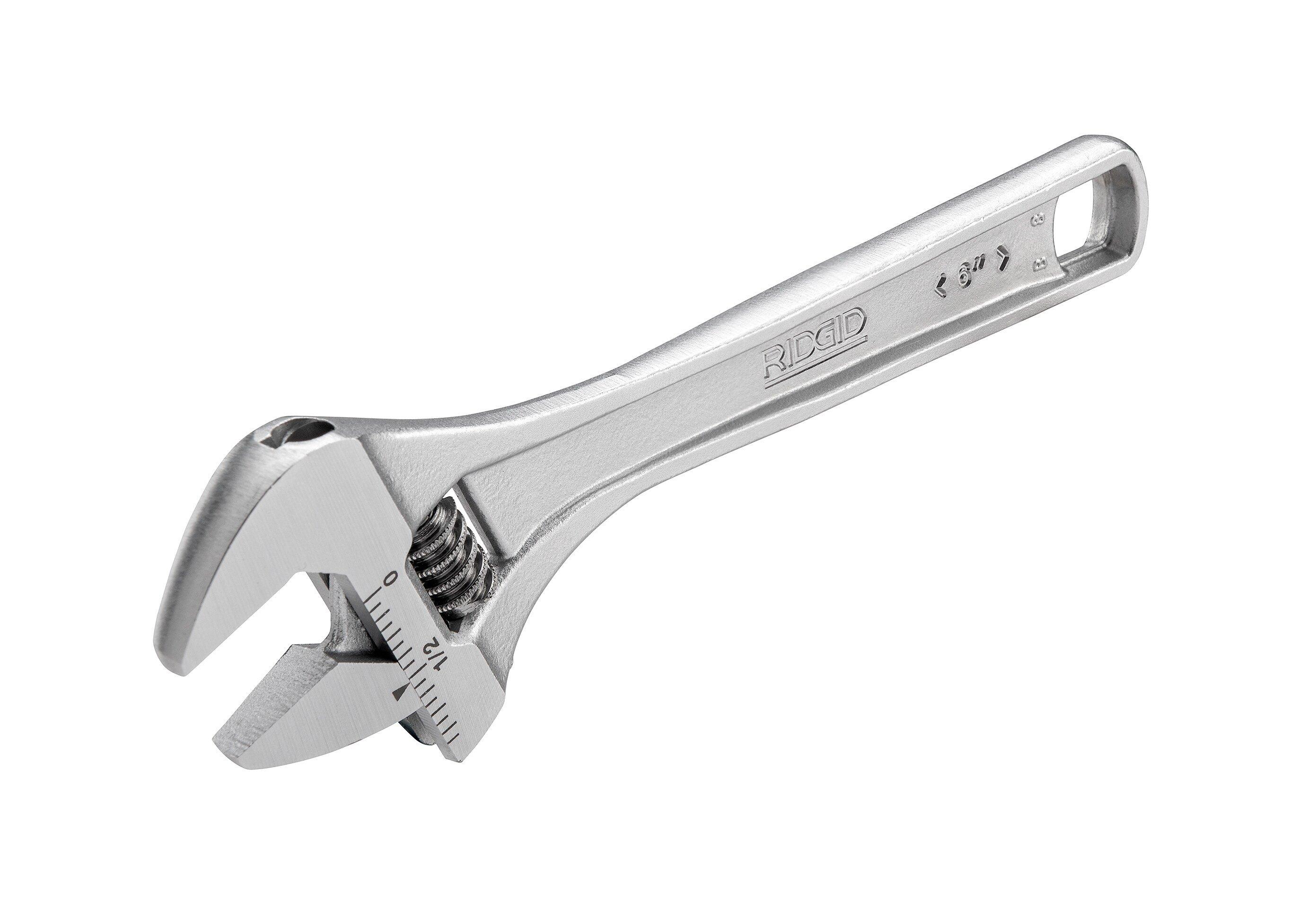 RIDGID Chrome Plated Steel Adjustable Wrench 