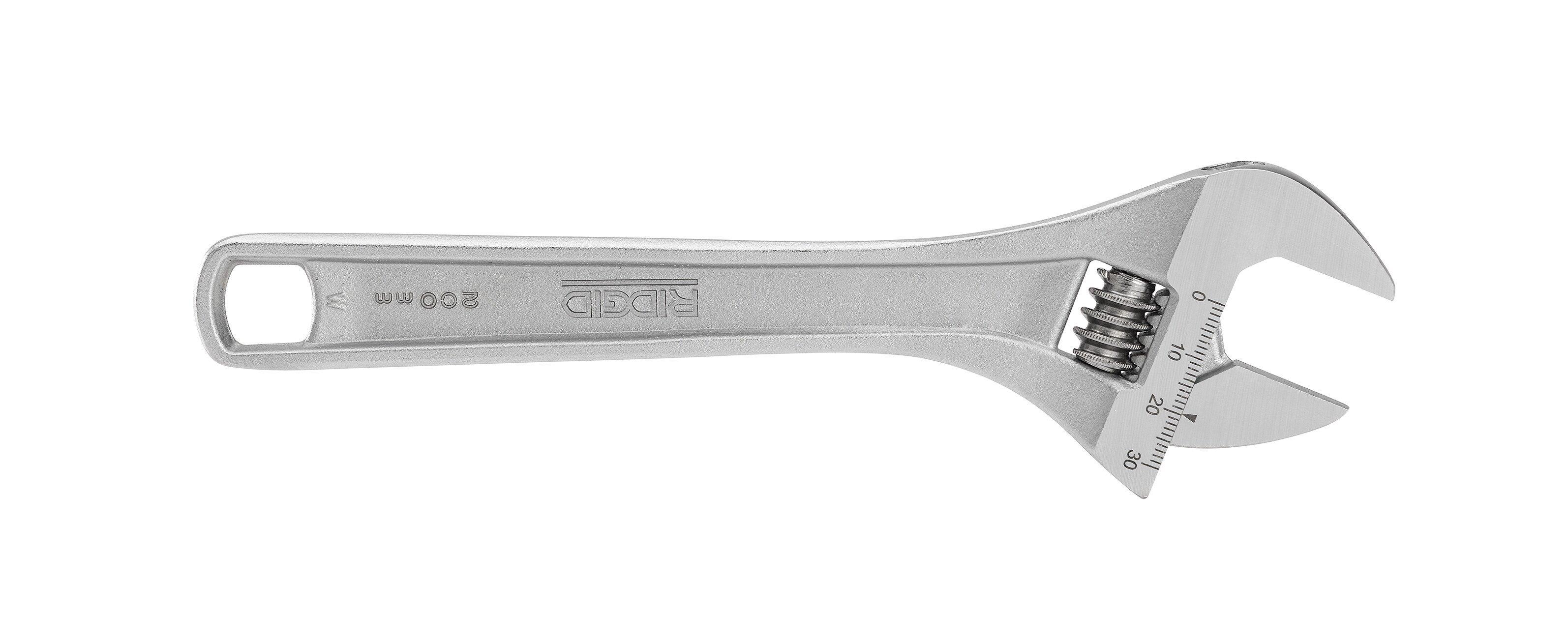 RIDGID Chrome Plated Steel Adjustable Wrench 