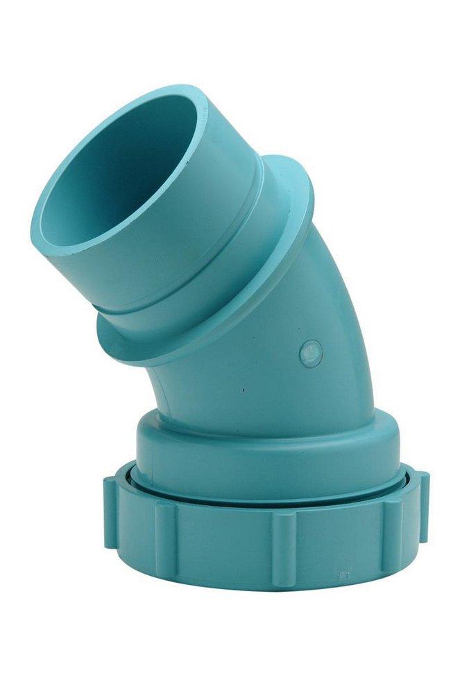 Zurn Corrosive Waste Drainage Threaded x Spigot Acid Waste Straight and Street Schedule 40 Polypropylene 45 Degree Elbow 
