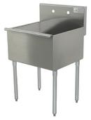2-Hole Single Bowl Square Corner Sink in Stainless Steel