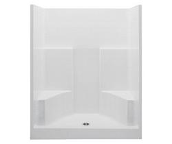 36-1/4 x 60 x 73-1/4 in. Alcove Shower Unit in White