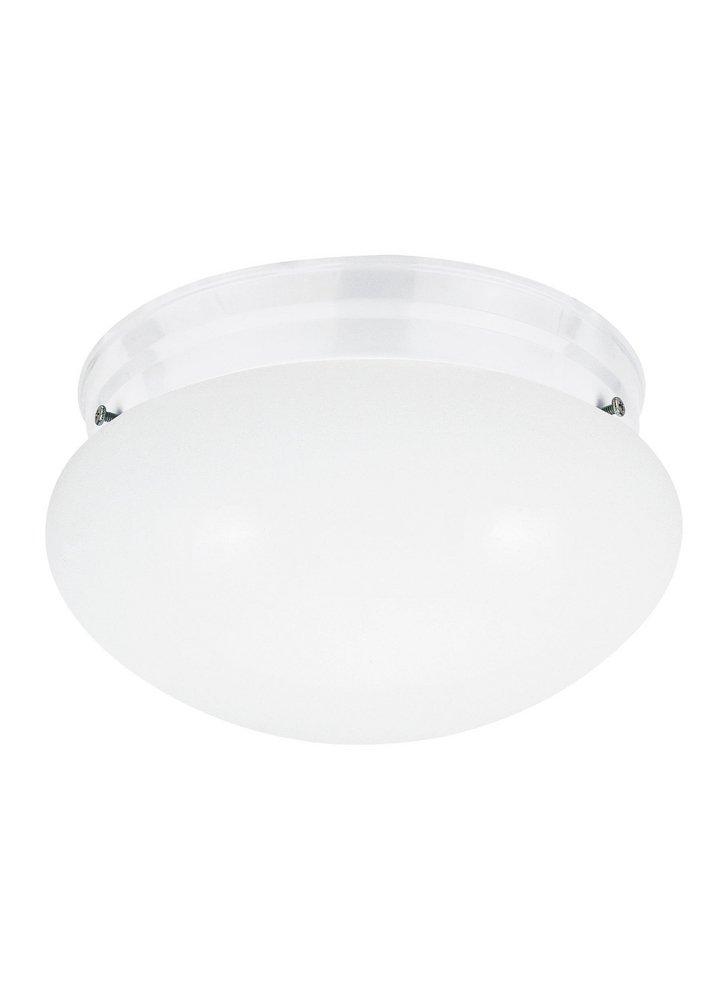 Visual Comfort & Co. Generation Lighting White 5-1/4 x 9-1/2 in. 60 W 2-Light Medium Flush Mount Close-to-Ceiling Fixture 