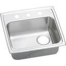 Elkay Lustrous Highlighted Satin 3-Hole 1-Bowl Topmount Kitchen Sink with Right Hand Drain 