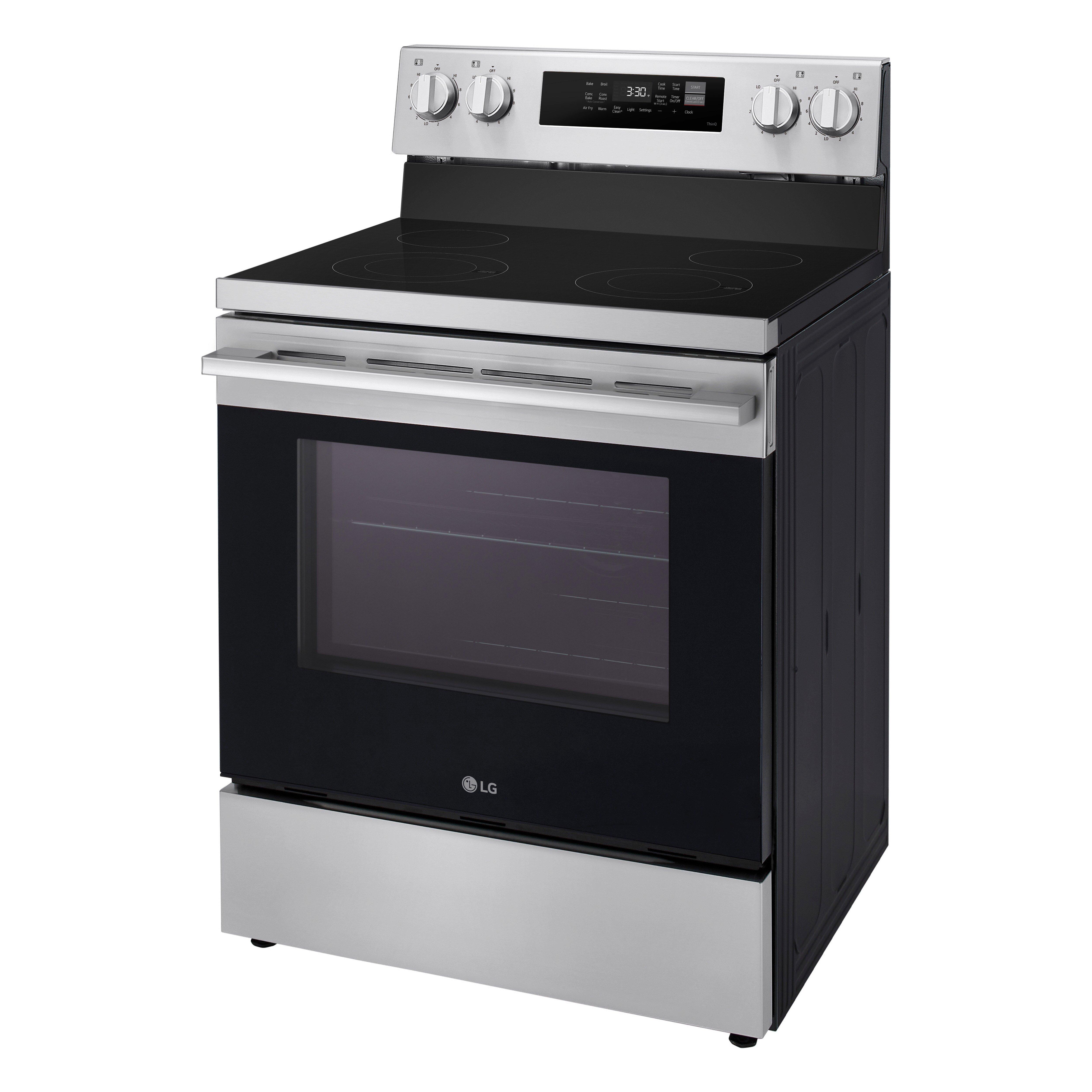 6.3 cu. ft. Wi-Fi Enabled Electric Single Oven Range ProBake Convection Air Fry (No Tray) Edge-to-edge Cooktop Stainless Steel - New Handle 