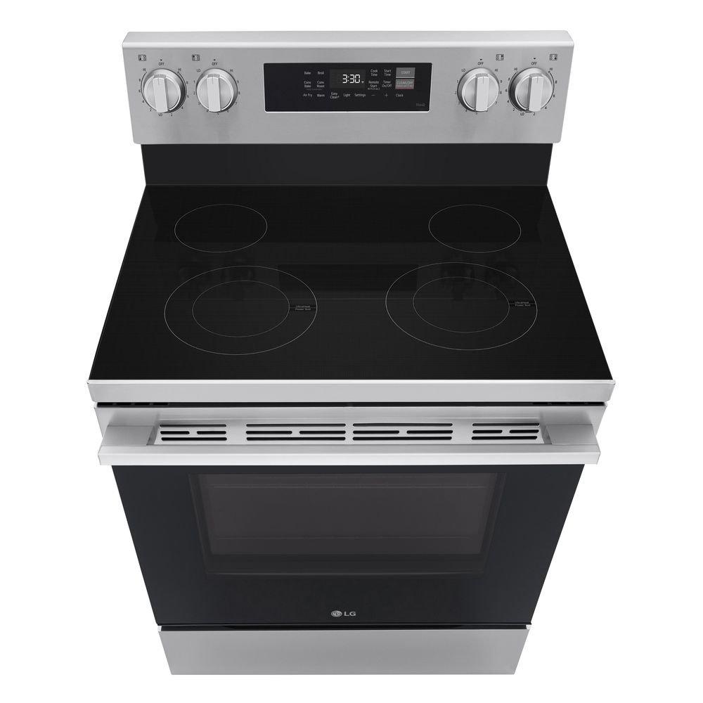 6.3 cu. ft. Wi-Fi Enabled Electric Single Oven Range ProBake Convection Air Fry (No Tray) Edge-to-edge Cooktop Stainless Steel - New Handle 