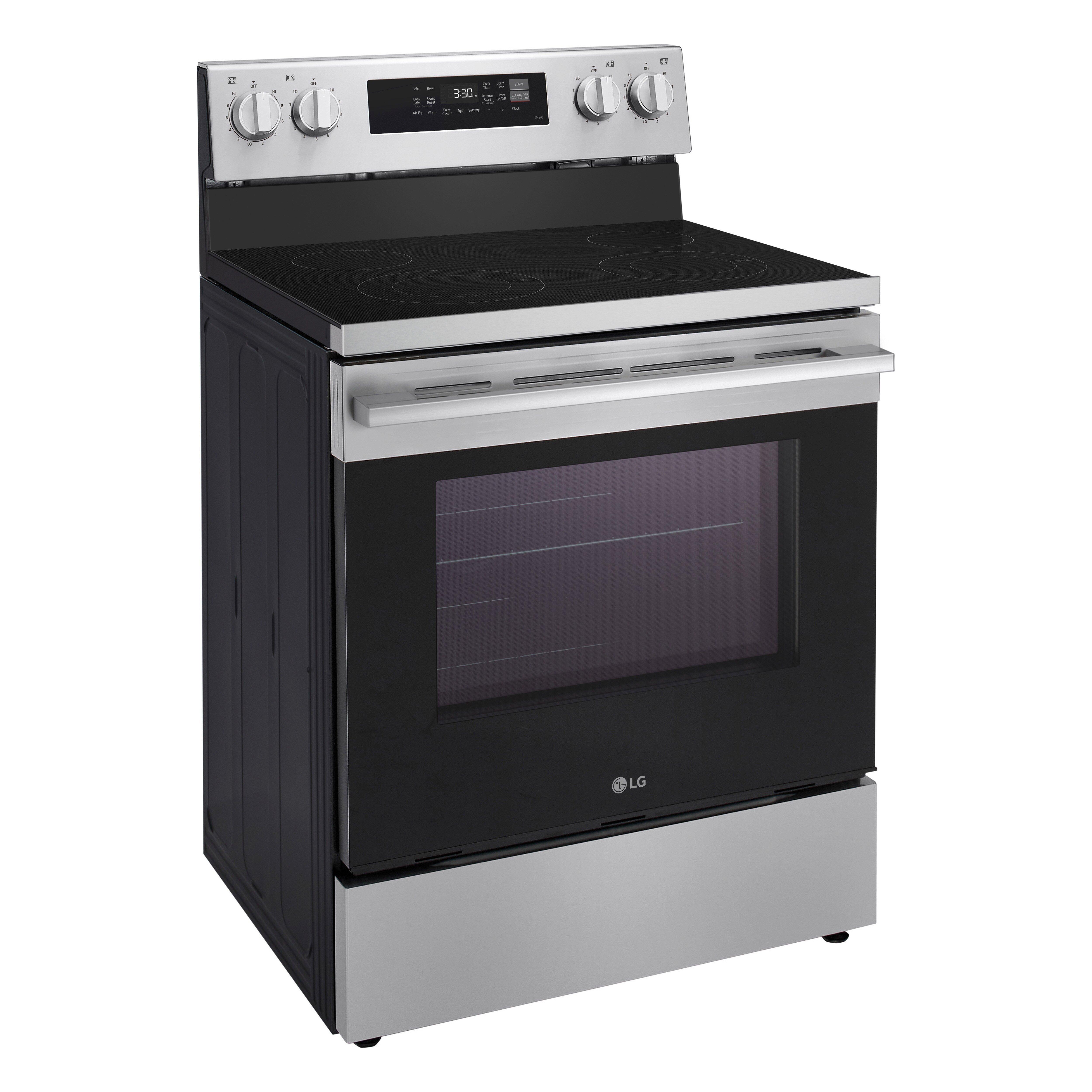 6.3 cu. ft. Wi-Fi Enabled Electric Single Oven Range ProBake Convection Air Fry (No Tray) Edge-to-edge Cooktop Stainless Steel - New Handle 