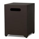 20"H Square Metal Propane Tank Cover and Side Table in Dark Bronze by Real Flame 