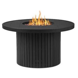 Calvin 44" Round Metal Propane Fire Pit Table With Hidden Tank in Black Coral by Real Flame