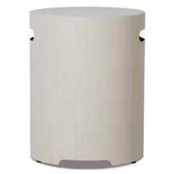 20"H Round Metal Propane Tank Cover and Side Table in Light Sand by Real Flame