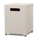 20"H Square Metal Propane Tank Cover and Side Table in Light Sand by Real Flame 