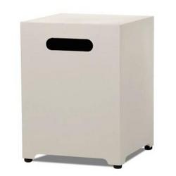 20"H Square Metal Propane Tank Cover and Side Table in Light Sand by Real Flame