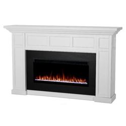 Alcott 75" Smart Landscape Electric Fireplace in White by Real Flame