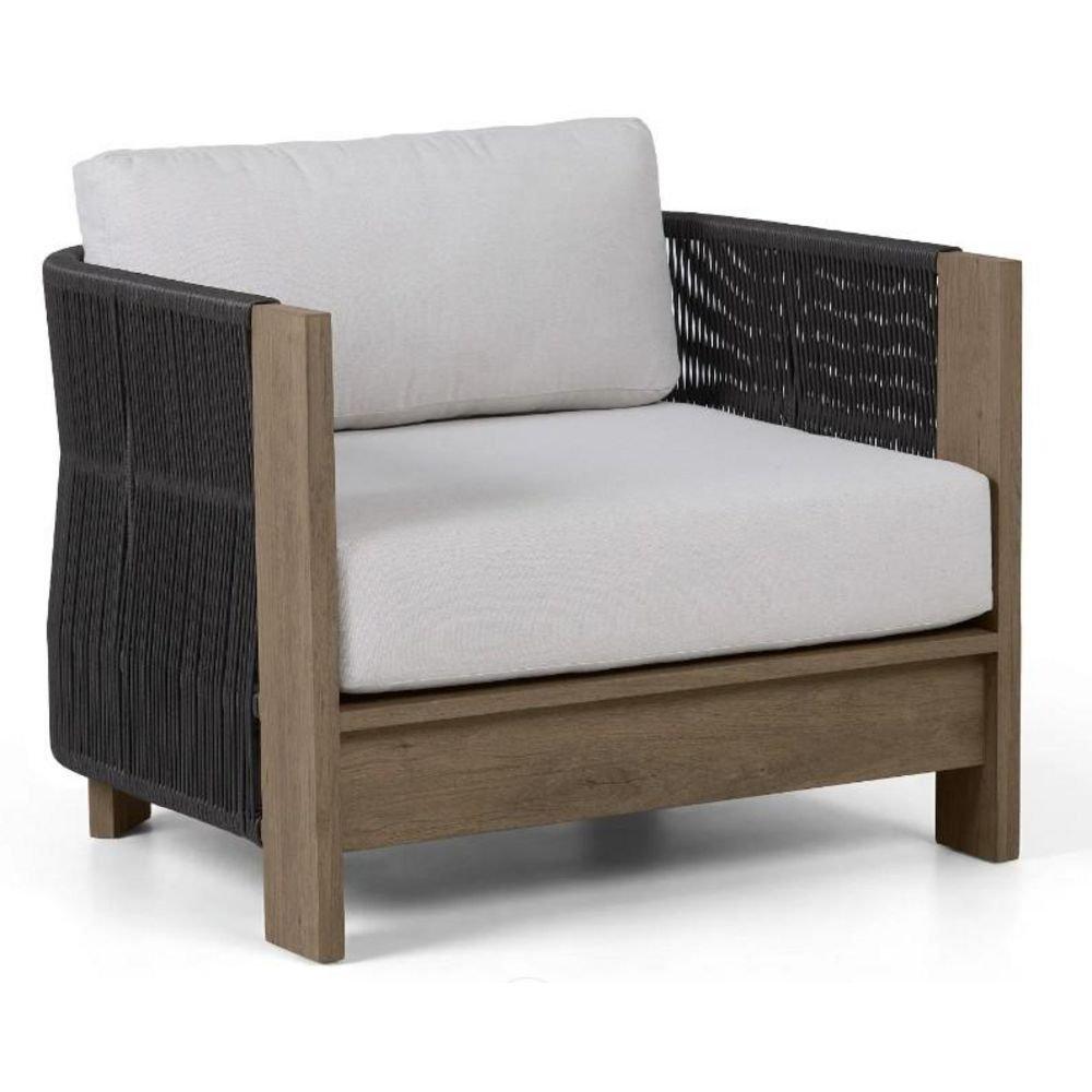 Stratton Outdoor Lounge Chair in Beechwood With Sunbrella Cushions by Real Flame 