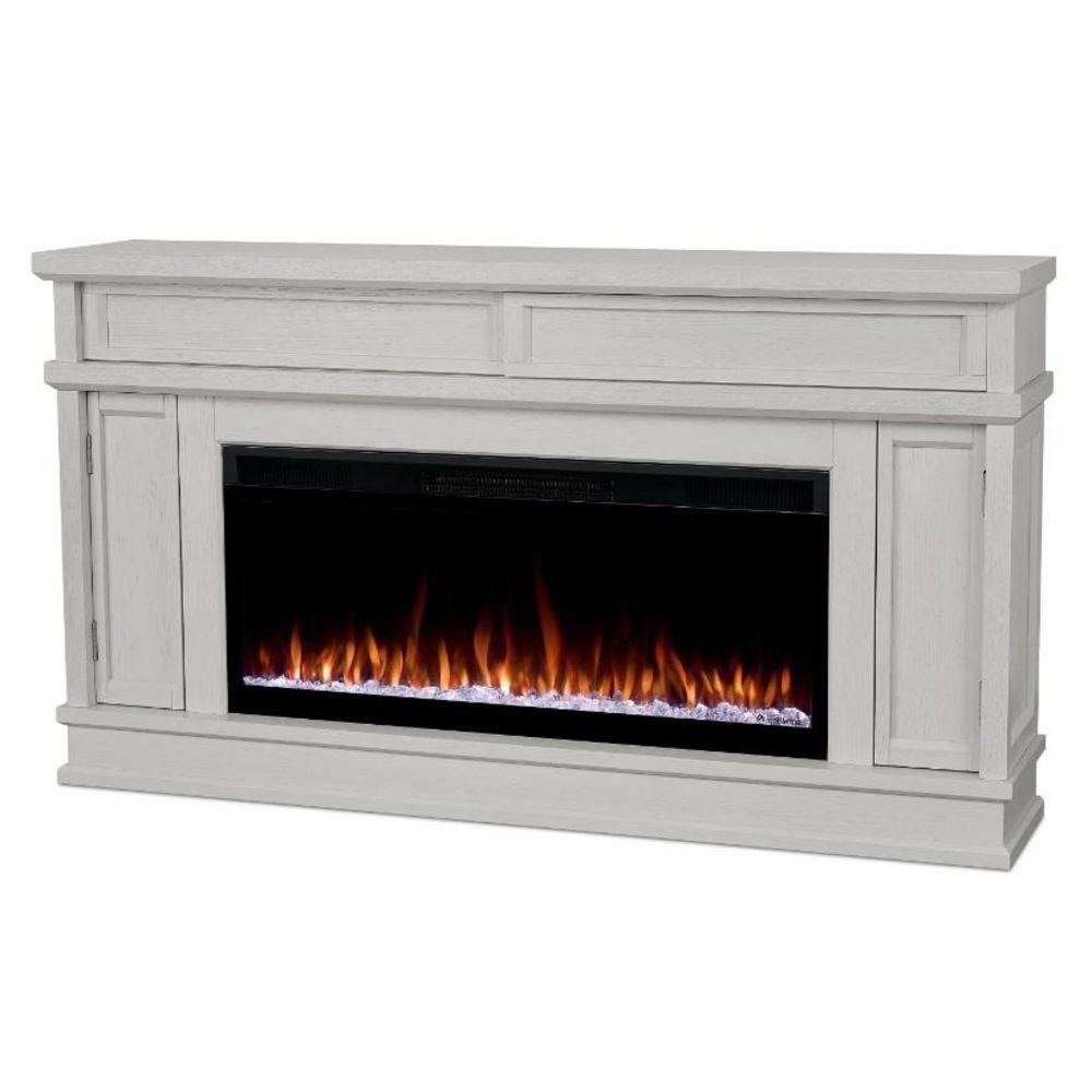 Torrey 60" Smart Landscape Electric Fireplace TV Stand in Bone White by Real Flame 