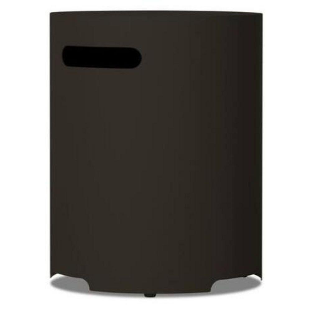 20"H Round Metal Propane Tank Cover and Side Table in Dark Bronze by Real Flame 