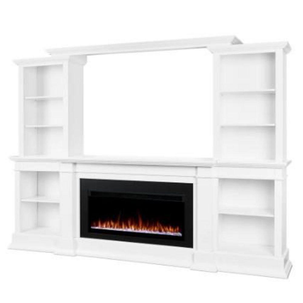 Monte Vista 108" Smart Landscape Electric Fireplace TV Stand in White by Real Flame 