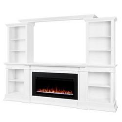 Monte Vista 108" Smart Landscape Electric Fireplace TV Stand in White by Real Flame