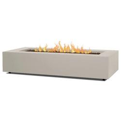 Aegean 70" Rectangle Steel Propane or Natural Gas Fire Pit Table in Light Sand by Real Flame