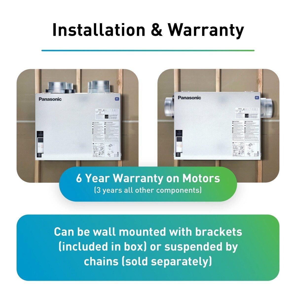 BalancedHome 210 Elite Plus+ Any Climate ERV 40-210 CFM for exhaust & supply occupant-controlled boost function MERV 13 fltr  ASHRAE 62.2 timing function 6" duct Top Port Corded hardwire adaptor 
