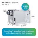 BalancedHome 210 Elite Plus+ Any Climate ERV 40-210 CFM for exhaust & supply occupant-controlled boost function MERV 13 fltr  ASHRAE 62.2 timing function 6" duct Side Port Corded hardwire adaptor 