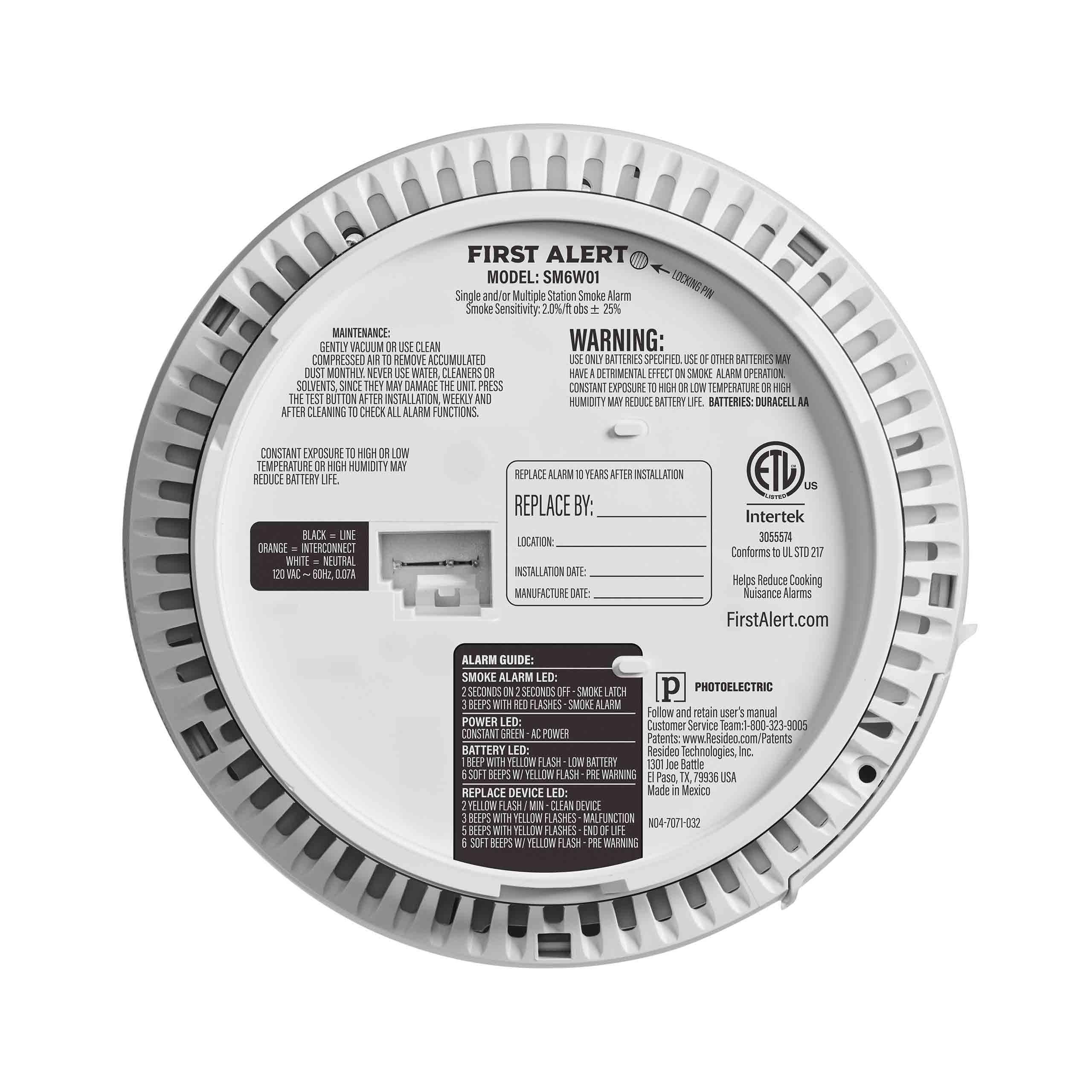 Hardwire Smoke Alarm with Battery Backup 