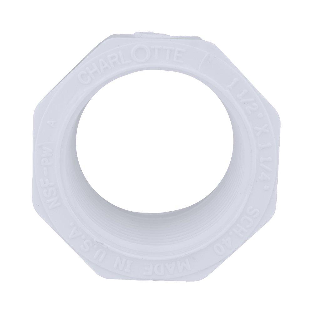 White PVC Schedule 40 Female Bushing 