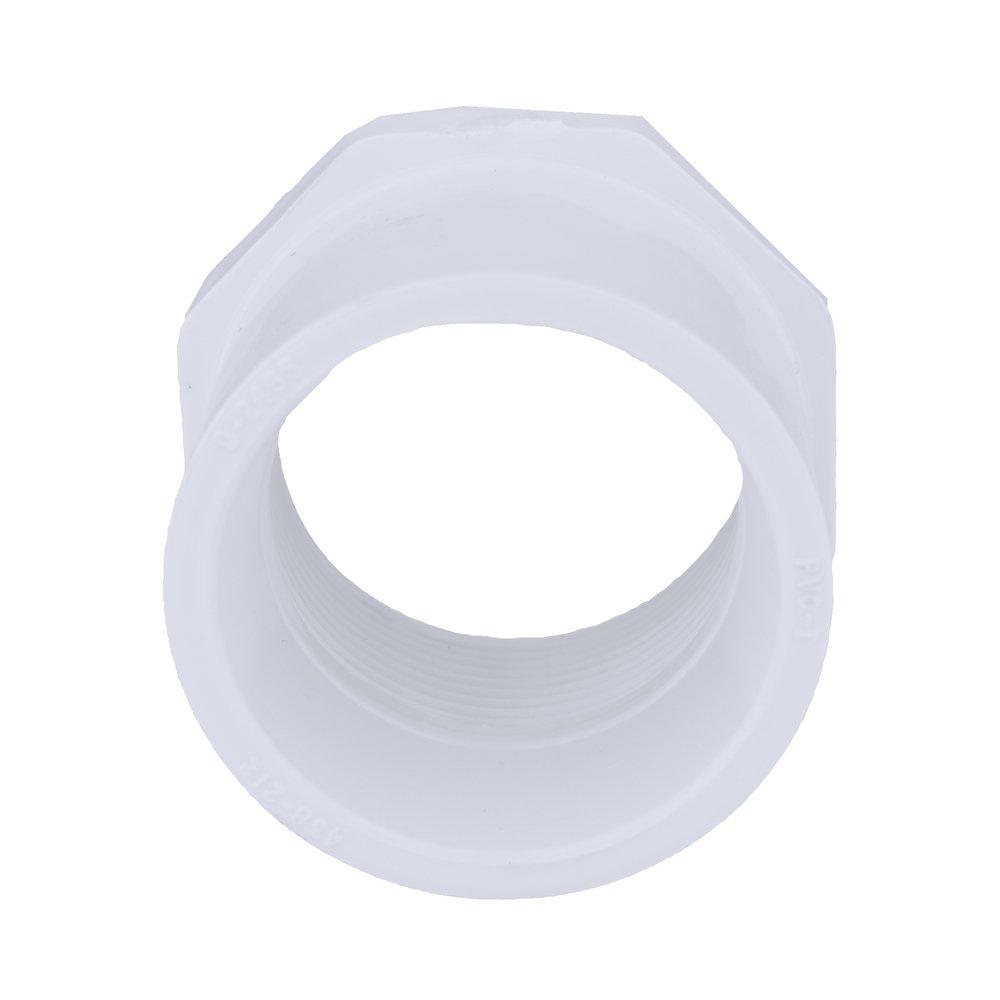 White PVC Schedule 40 Female Bushing 