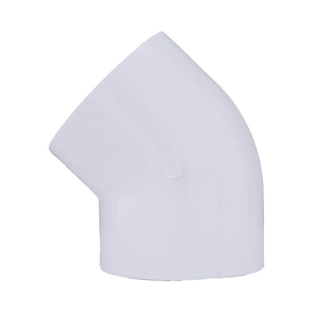 White PVC Schedule 40 45&deg; Elbow 