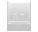 Aquatic White 60 x 41 in. Oval Tile Tub and Shower in White 