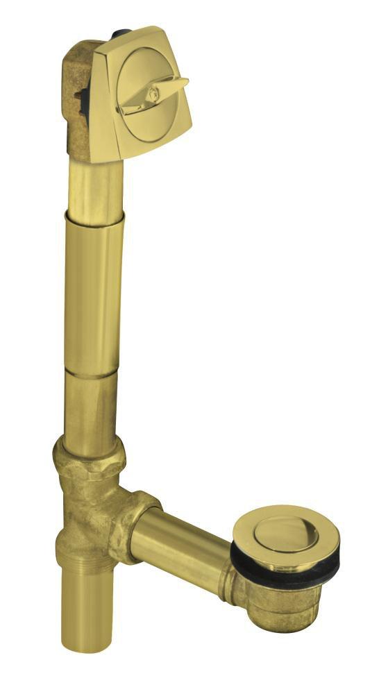 KOHLER Vibrant&reg; Polished Brass 16 in. Brass Trip Lever Drain 