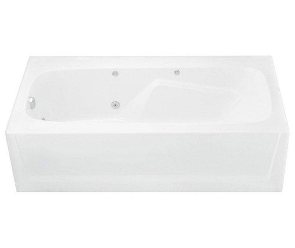 Aquatic White 72 x 37-1/4 in. Soaker Alcove Bathtub Left Drain 