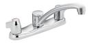 Centerset Kitchen Faucet with Double Knob Handle in Polished Chrome