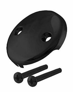 3 in. Solid Brass Waste and Overflow Faceplate in Flat Black