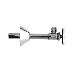 1/2 x 3/8 in. Sweat x OD Compression Oval Angle Supply Stop Valve in Polished Nickel - Natural