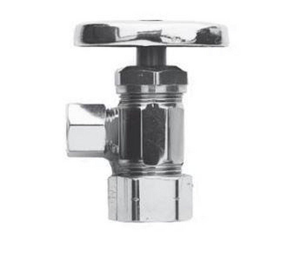 Brasstech Flat Black 1/2 x 3/8 in. Compression x OD Compression Oval Handle Angle Supply Stop Valve 