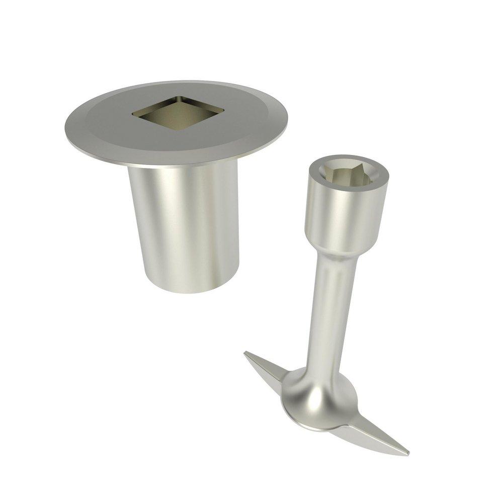 Brasstech Satin Nickel - PVD Flanged Log Lighter Valve Key 