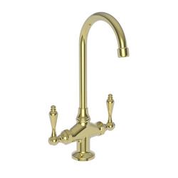 Two Handle Bar Faucet in Uncoated Polished Brass - Living