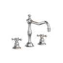 Newport Brass Polished Nickel - Natural 3-Hole Kitchen Faucet with Double Cross Handle 