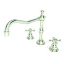 3-Hole Kitchen Faucet with Double Cross Handle in Polished Nickel - Natural