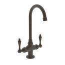 Prep Sink or Bar Faucet with Double Lever Handle in Weathered Brass