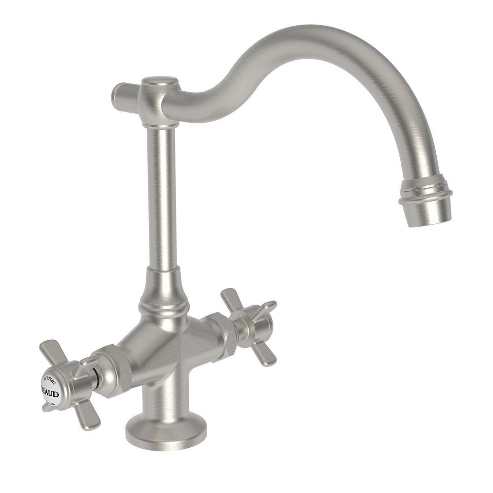 Newport Brass Satin Nickel - PVD 1-Hole Bar Faucet with Double Cross Handle 