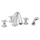 1.8 gpm Roman Tub Faucet with Triple Cross Handles and Hand Shower in Polished Chrome Trim Only