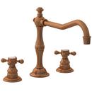 3-Hole Kitchen Faucet with Double Cross Handle in Antique Copper