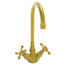 Two Handle Bar Faucet in Unlaquered Brass - Living