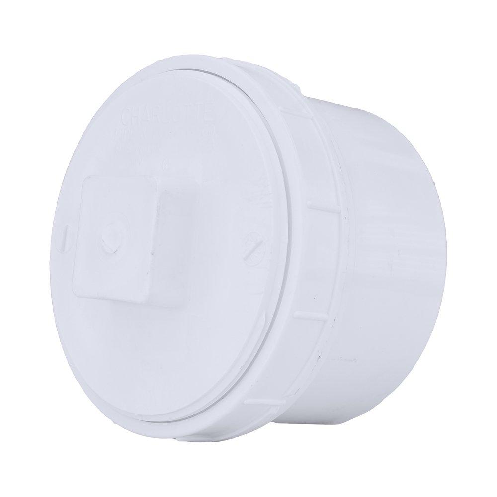 White PVC DWV Fitting Cleanout with Plug 